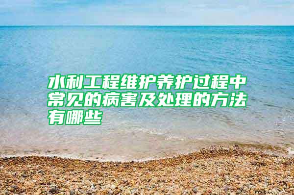 水利工程維護(hù)養(yǎng)護(hù)過(guò)程中常見的病害及處理的方法有哪些