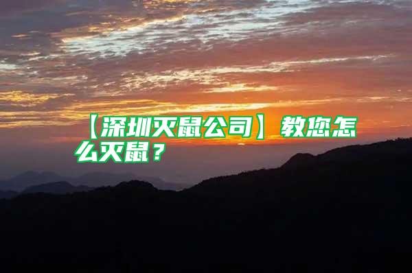 【深圳滅鼠公司】教您怎么滅鼠？