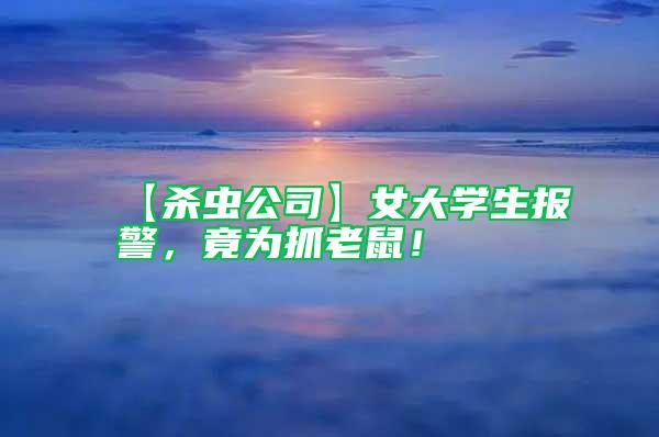【殺蟲公司】女大學生報警，竟為抓老鼠！