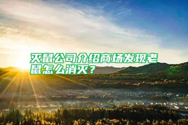 滅鼠公司介紹商場(chǎng)發(fā)現(xiàn)老鼠怎么消滅？