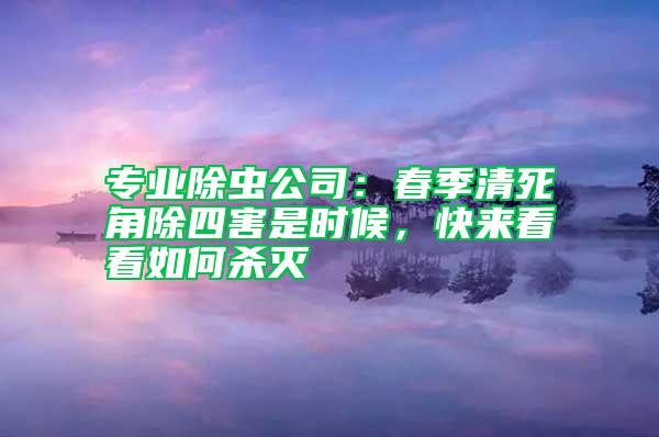 專業(yè)除蟲(chóng)公司：春季清死角除四害是時(shí)候，快來(lái)看看如何殺滅