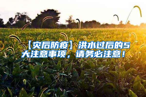 【災(zāi)后防疫】洪水過后的5大注意事項，請務(wù)必注意！