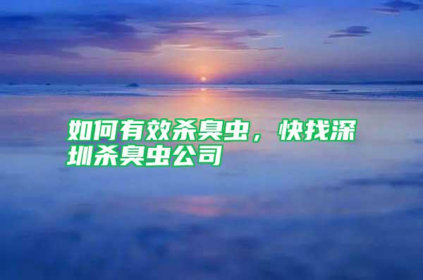 如何有效殺臭蟲，快找深圳殺臭蟲公司