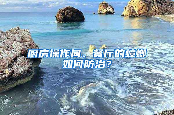 廚房操作間、餐廳的蟑螂如何防治？