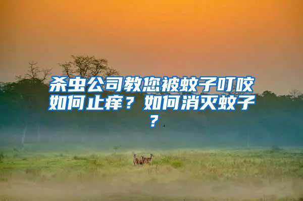 殺蟲公司教您被蚊子叮咬如何止癢？如何消滅蚊子？
