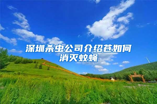 深圳殺蟲(chóng)公司介紹蒼如何消滅蚊蠅