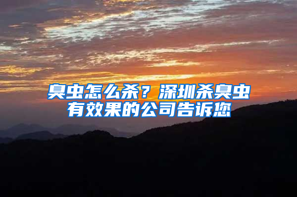 臭蟲(chóng)怎么殺？深圳殺臭蟲(chóng)有效果的公司告訴您